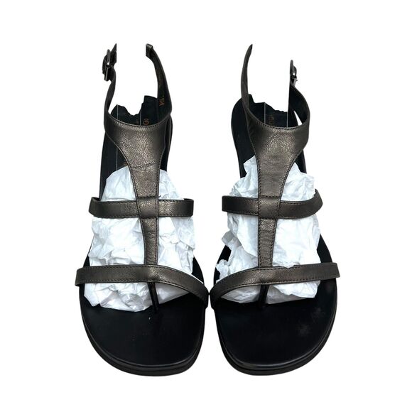 Donald J. Pliner Womens Sandal Heels Temira Metallic Pewter Sz 7.5 Made In Italy - Picture 4 of 9